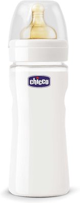 Бутылочка Chicco Well-Being Glass 0+, сил. соска, норм. поток, стекло, 240 мл 310205110 