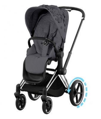 Прогулочная коляска Cybex Priam и e-Priam IV FE Simply Flowers Dream Grey (шасси на выбор) шасси e-Priam Chrome Black