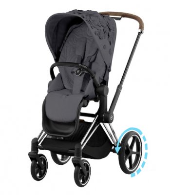 Прогулочная коляска Cybex Priam и e-Priam IV FE Simply Flowers Dream Grey (шасси на выбор) шасси e-Priam Chrome Brown