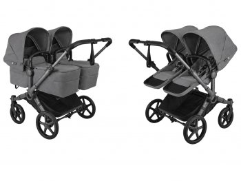 Детская коляска 2 в 1 для двойни и погодок Bugaboo Donkey 6 Twin на шасси Graphite