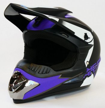 Шлем кроссовый MOTAX матово-черный-фиолетовый (G7) M (51-52 см)/)/при покупке с продукцией 