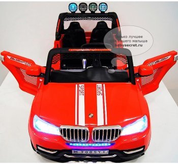 Детский электромобиль Rivertoys BMW T005TT (Ривертойс) красный (4х4)