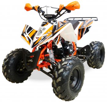 Квадроцикл подростковый бензиновый MOTAX ATV T-Rex Super LUX 125 сс Бело-оранжевый