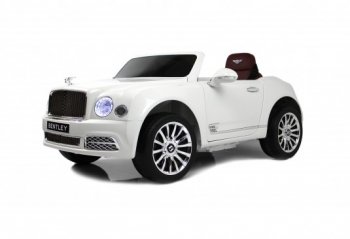 Детский электромобиль Rivertoys Bentley Mulsanne (JE1006) с дистанционным управлением (Лицензионная модель) белый