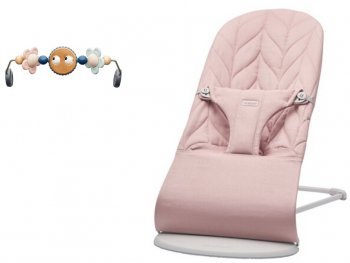 Промо-упаковка BabyBjorn: шезлонг Bliss Cotton Лепесток с игрушкой &quot;Веселые глазки&quot; Розовый/лепесток