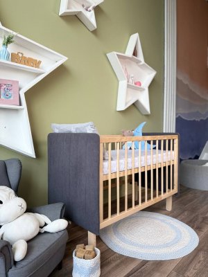 Кроватка для новорожденных Dreams Soft с продольным маятником Серый