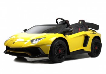 Детский электромобиль Rivertoys Lamborghini Aventador SV (M777MM) Лицензионная модель желтый