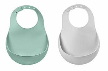 Нагрудники силиконовые Beaba 2 шт. Sgreen/Mist/при покупке с продукцией