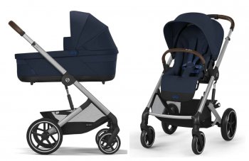 Коляска 2 в 1 Cybex Balios S Lux 2025 на шасси Silver Ocean Blue