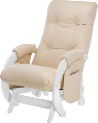 Кресло для кормления и укачивания Milli Smile (Каркас Молочный дуб) Молочный дуб, к/з Polaris Beige