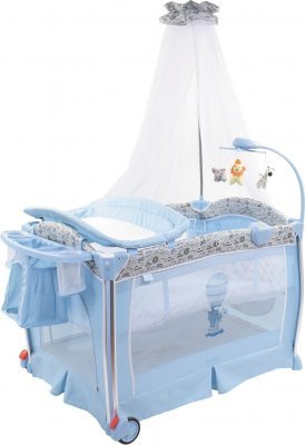 Детская кровать-манеж Nuovita Fortezza (АР930) лазурный