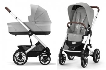 Коляска 2 в 1 Cybex Talos S Lux Stone Grey на шасси Silver new