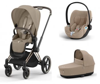 Коляска 3 в 1 Cybex Priam и e-Priam IV Сozy Beige (шасси на выбор)