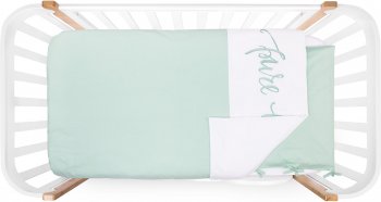 Комплект постельного белья (наволочка и пододеяльник) Happy Baby white & mint