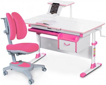 Комплект растущая парта Mealux Evo-40 и Кресло Mealux Onyx Duo (Y-115) Розовый