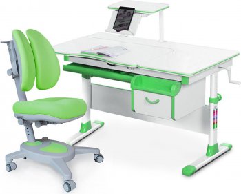 Комплект растущая парта Mealux Evo-40 и Кресло Mealux Onyx Duo (Y-115) Зеленый