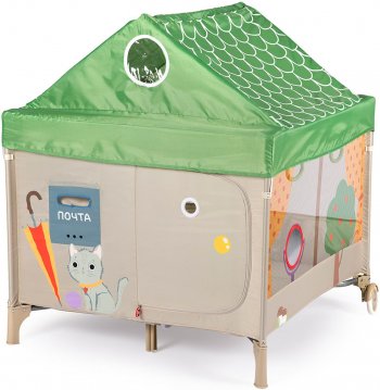 Детский манеж-кроватка Happy Baby Alex Home с лампой (Хеппи Беби Алекс) green