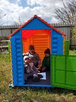Детский пластиковый домик PalPlay (Marian Plast) Желто-голубой (артикул 509) 2