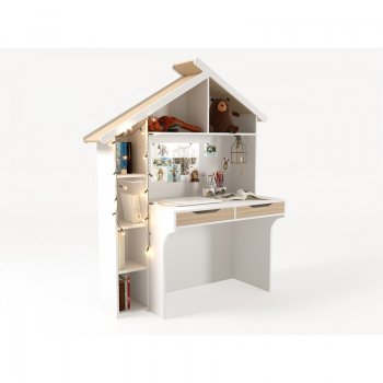 Стол-стеллаж ABC King Домик Белый / Бежевый / Левый