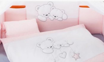 Сменный комплект постельного белья Lepre Sweet Bears (3 предмета) розовый в полоску