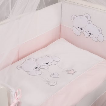 Сменный комплект постельного белья Lepre Sweet Bears (3 предмета) Розовый в полоску