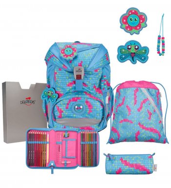 Школьный ранец DerDieDas ErgoFlex Buttons &quot;Веселый пиксель&quot;