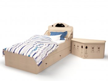 Детская кровать ABC King Pirat Ваниль (190*90) без ящика, без изножъя