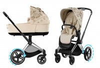 Коляска 2 в 1 Cybex Priam и e-Priam IV FE Simply Flowers Nude Beige (шасси на выбор) 3