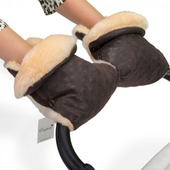 Муфта-рукавички для коляски Esspero Carina (100% овечья шерсть) Brown