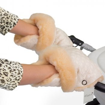 Муфта-рукавички для коляски Esspero Carina (100% овечья шерсть) Cream
