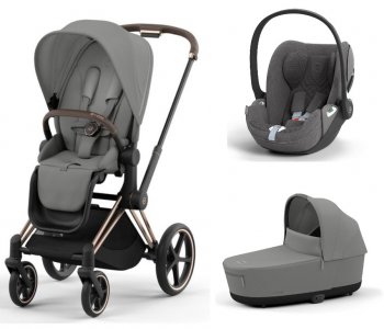 Коляска 3 в 1 Cybex Priam и e-Priam IV Mirage Grey (шасси на выбор)