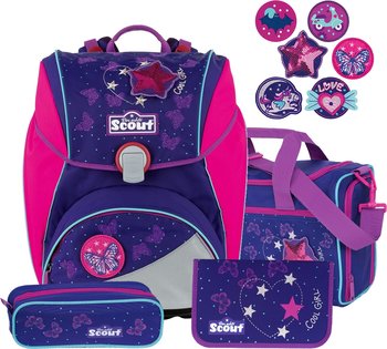 Школьный рюкзак Scout Alpha Exklusiv Фиолетовое счастье с наполнением 4 предмета Фиолетовое счастье 