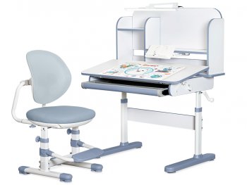 Комплект парта и стульчик Ergokids Umba XL (BD-39) Столешница белая / синий