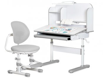 Комплект парта и стульчик Ergokids Umba XL (BD-39) Столешница белая / серый