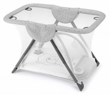 Детский манеж Cam Brevettato 262 серый с мишкой