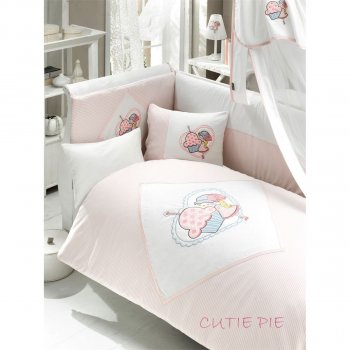 Комплект для кроватки Bebe Luvicci &quot;CUTIE PIE&quot; 6 предметов Розовый