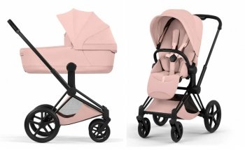 Коляска 2 в 1 Cybex Priam V Peach Pink (шасси на выбор) шасси Matt Black