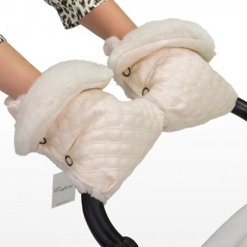 Муфта - рукавички для коляски Esspero Karolina (100% овечья шерсть) Cream/при покупке с продукцией