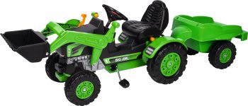 Детский педальный трактор погрузчик с прицепом Big 800056516 Зелёный