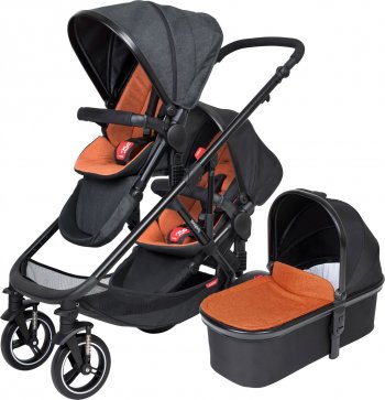 Детская коляска для погодок 2в1 Phil and Teds Voyager (с одним блоком для новорожденного) New 2019 Rust Orange 