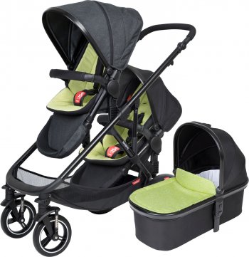 Детская коляска для погодок 2в1 Phil and Teds Voyager (с одним блоком для новорожденного) Apple Green 