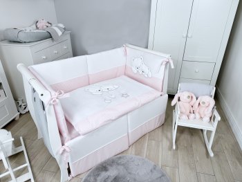 Комплект постельного белья Lepre Sweet Bears (6 предметов) Белый/светло-розовый