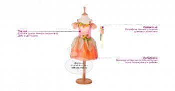 Карнавальный костюм Travis Designs &quot;Персиковая фея&quot; (Тревис Дизайн) 3-5 лет (98-110 см)