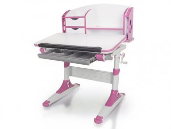 Детский стол Mealux Aivengo-S (BD-708) Белый/розовые накладки