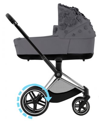 Коляска для новорожденных Cybex Priam и e-Priam IV FE Simply Flowers Dream Grey (шасси на выбор) шасси e-Priam Chrome Black 