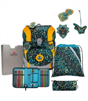 Школьный ранец DerDieDas ErgoFlex Tiny Buttons &quot;Время динозавров&quot;