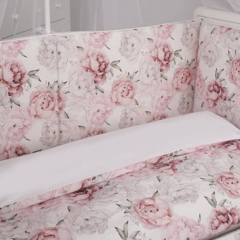 Комплект постельного белья Lepre Lovely roses (6 предметов) белый/розовый