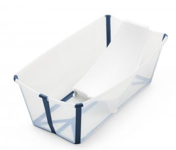 Ванночка для купания Stokke FlexiBath Bundle Tub with Newborn Support Transparent Blue