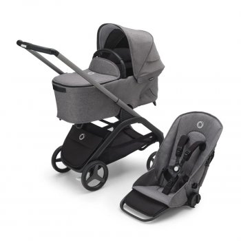 Детская коляска 2 в 1 Bugaboo Dragonfly на шасси Graphite Graphite/ Grey Melange/ Grey Melange