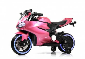 Детский электромотоцикл Rivertoys X003XX розовый глянец